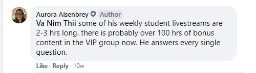 Private label masters facebook admin responding to a student