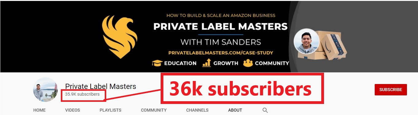 tim's private label masters youtube channel