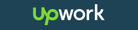 logo for upwork on a dark blue background