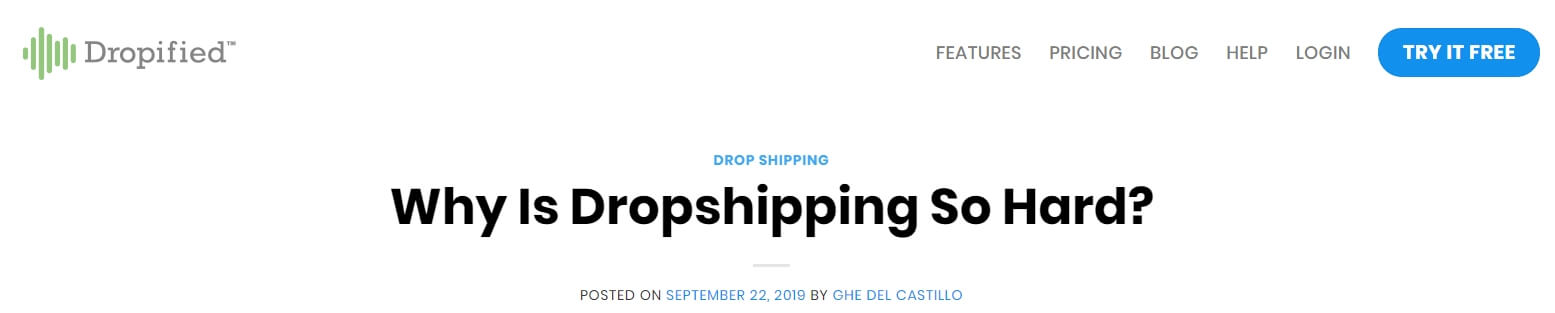 dropshipping is hard headline