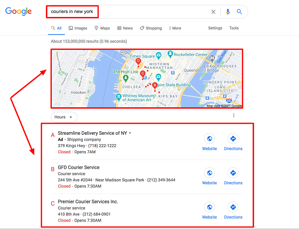 Start a Courier Business New York Google My Business