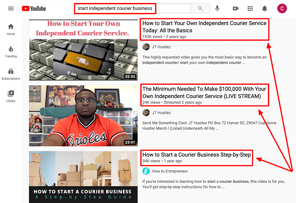 Start a Courier Business Youtube Videos