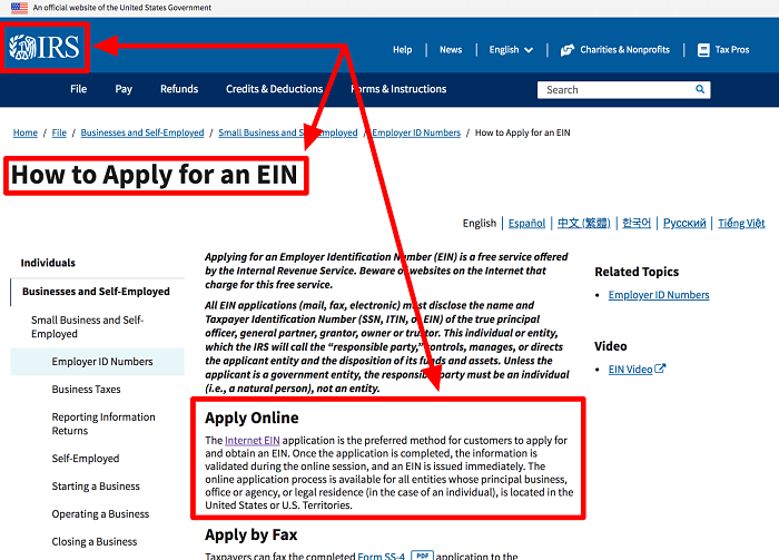 Start a Handyman Business EIN Number Application